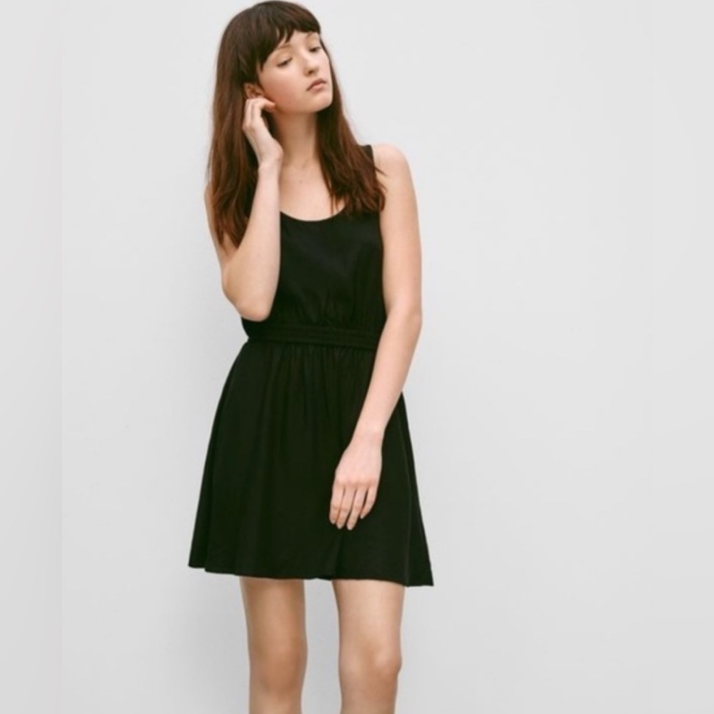 Talula (Aritzia) Black Sleeveless Scoop-Neck A-Line Dress